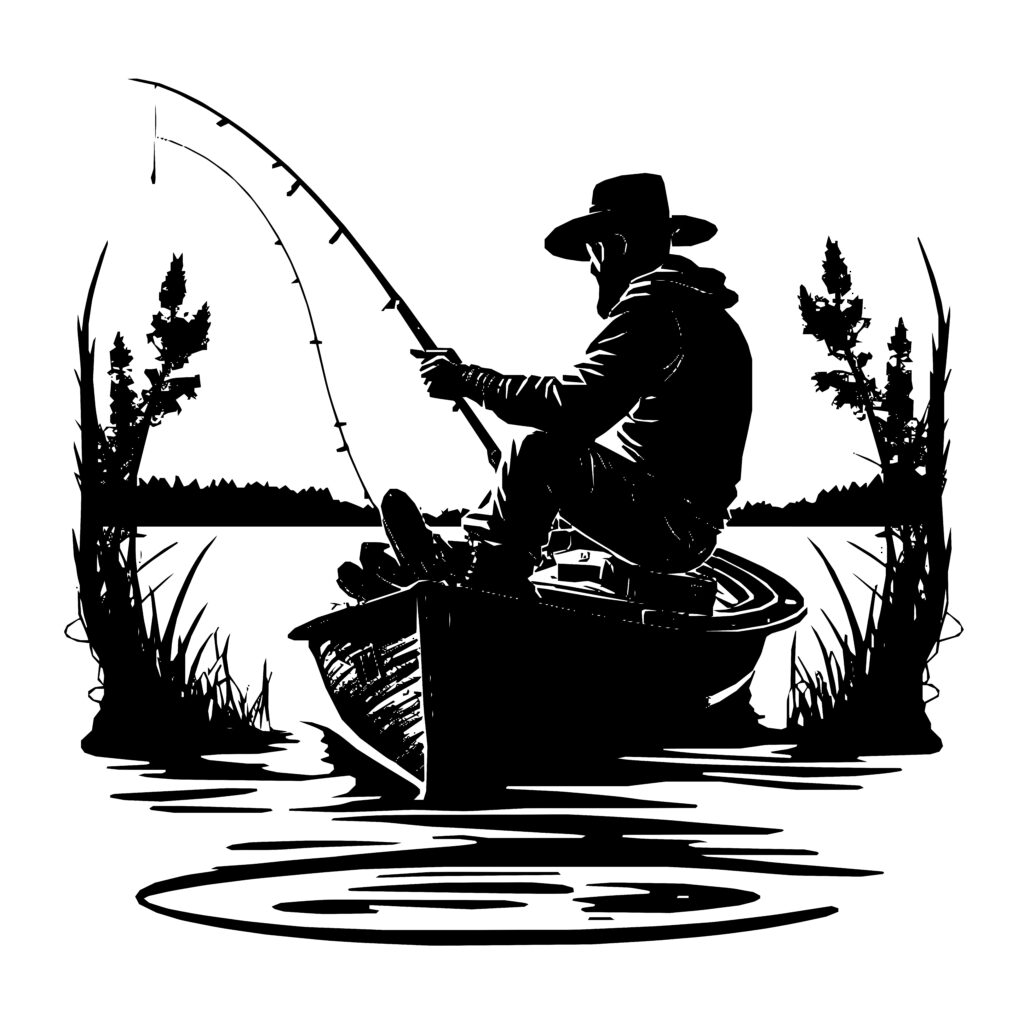 Fisherman in a Boat Silhouette Graphic by Unique_Design_Team · Creative  Fabrica