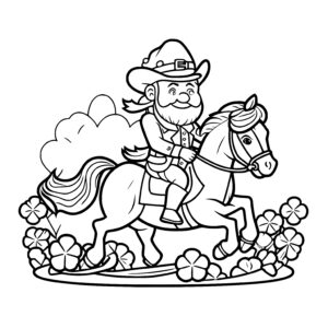 Leprechaun Riding Horse Drawing
