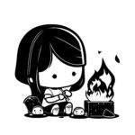 Girl by Campfire