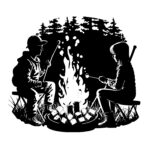 Couple Roasting Marshmallows by Campfire