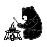 Bear Roasting Marshmallows At Campfire