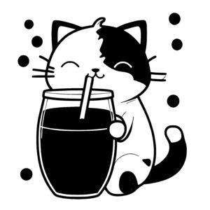 Happy Cat Drinking