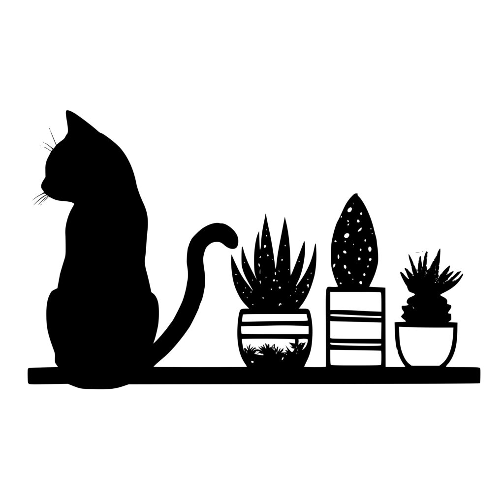 Cat Silhouette Image For Cricut Silhouette And Laser Machines