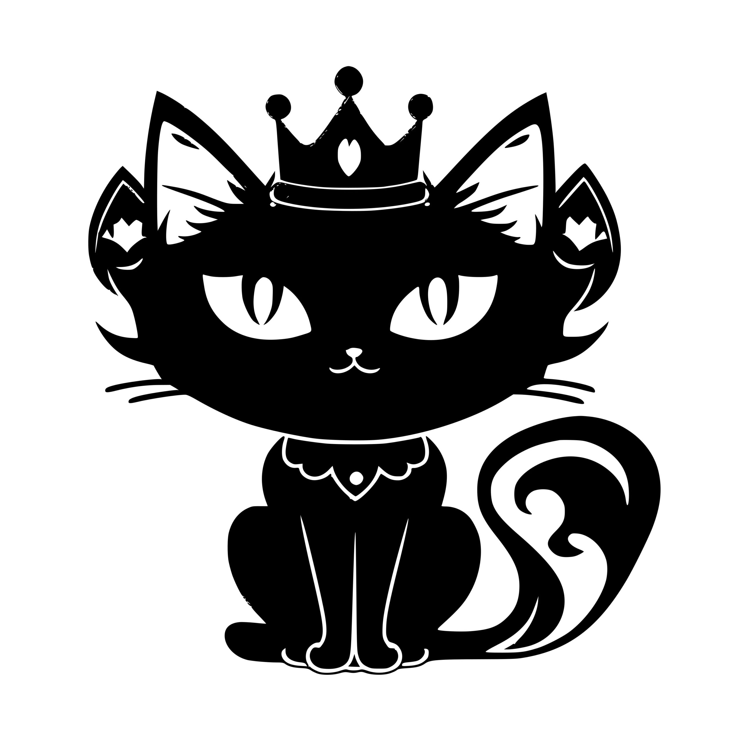 Princess Cat SVG File for Cricut, Silhouette, Laser Machines - Instant  Download