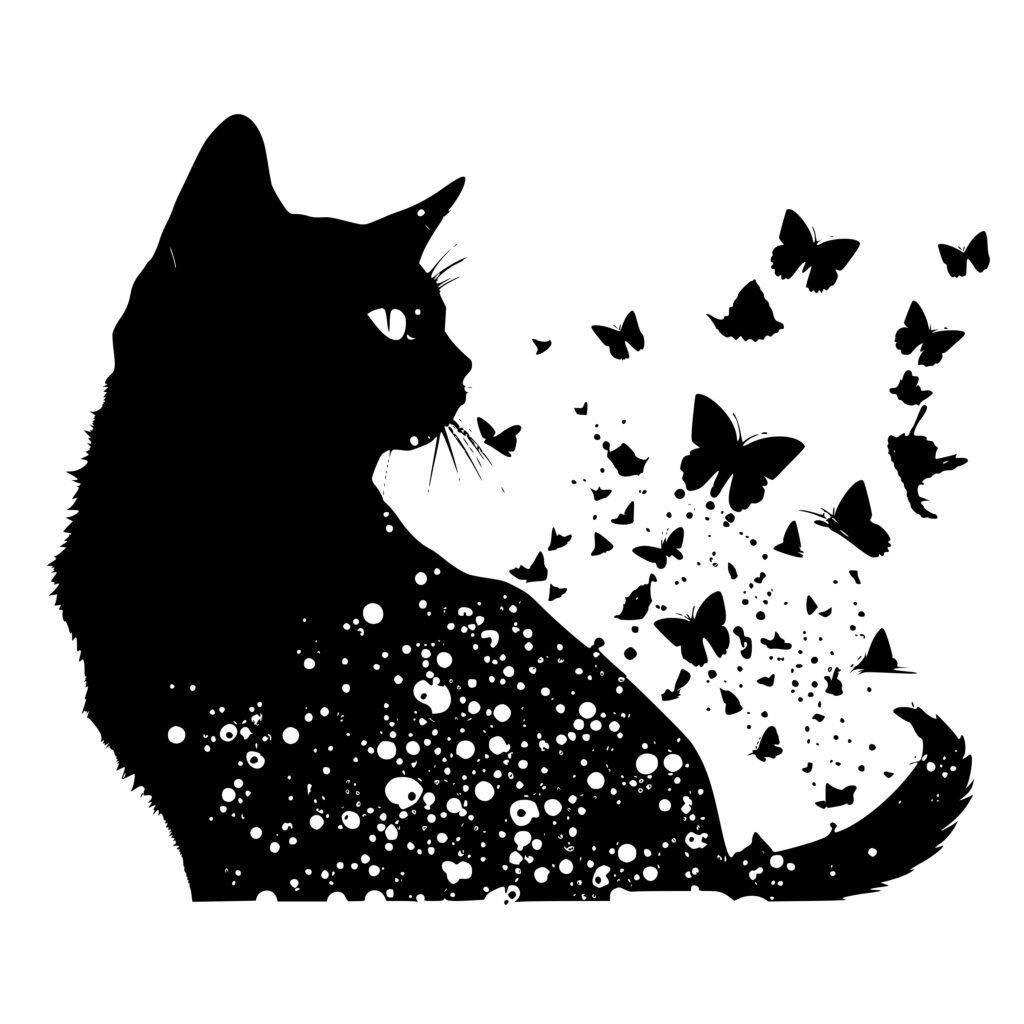 Cat and butterfly silhouette at geteverleighblog blog