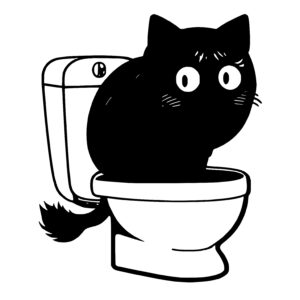 Cat on Toilet Funny