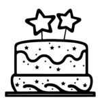Birthday Cake with Stars on Top