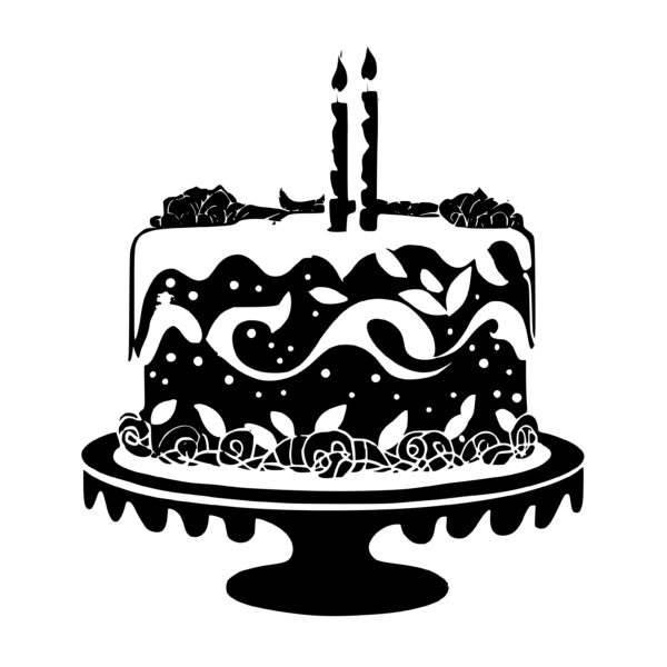 Birthday Cake with Candles SVG File for Cricut, Silhouette, Laser