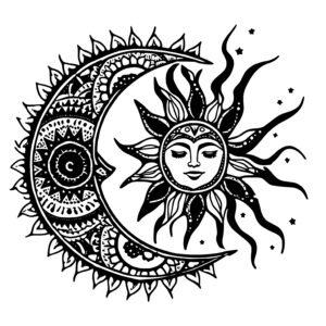 Sun and Moon in Celestial Harmony Mandala