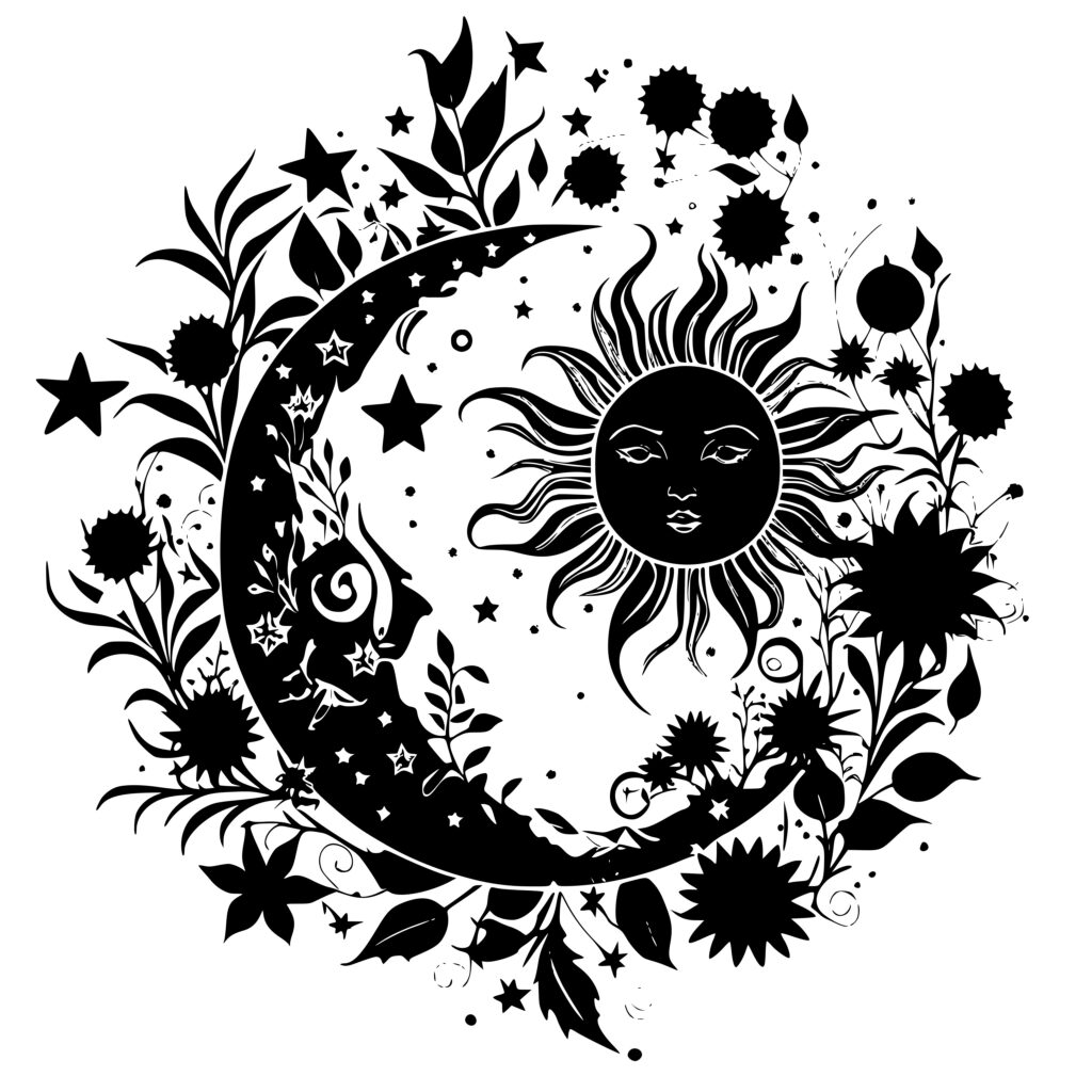 Abstract Moon And Sun Flowers Svg File For Cricut Sil - vrogue.co