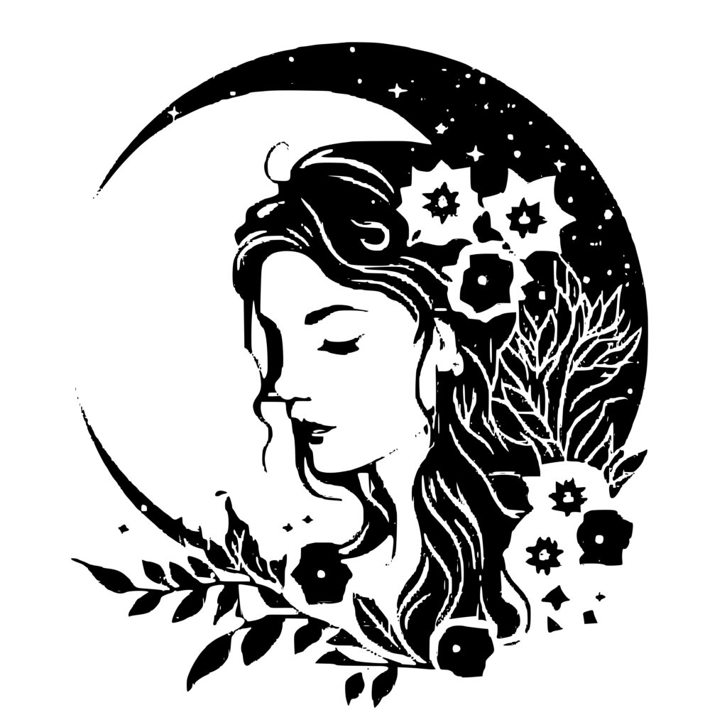 Moonlit Floral Beauty SVG File for Cricut, Silhouette, Laser