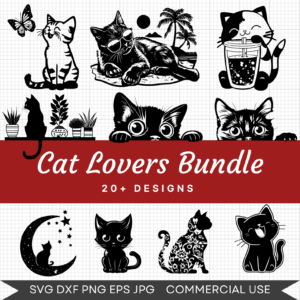 Cat Lovers Bundle – 21 Instant Download Svg Images