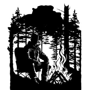 Man by Campfire