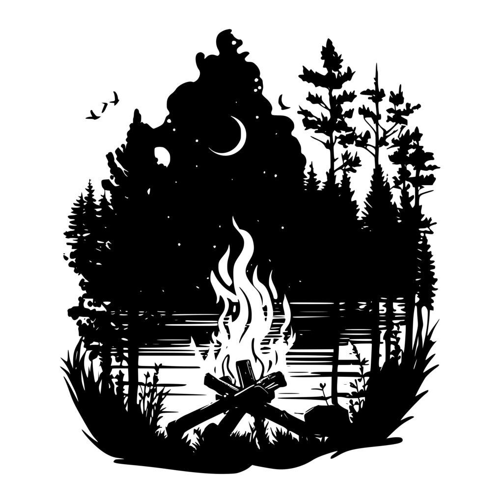 Campfire Camping SVG File for Cricut, Silhouette, Laser Machines