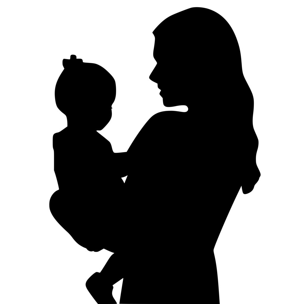 Mom Holding Child SVG Image for Cricut, Silhouette, Laser Machines