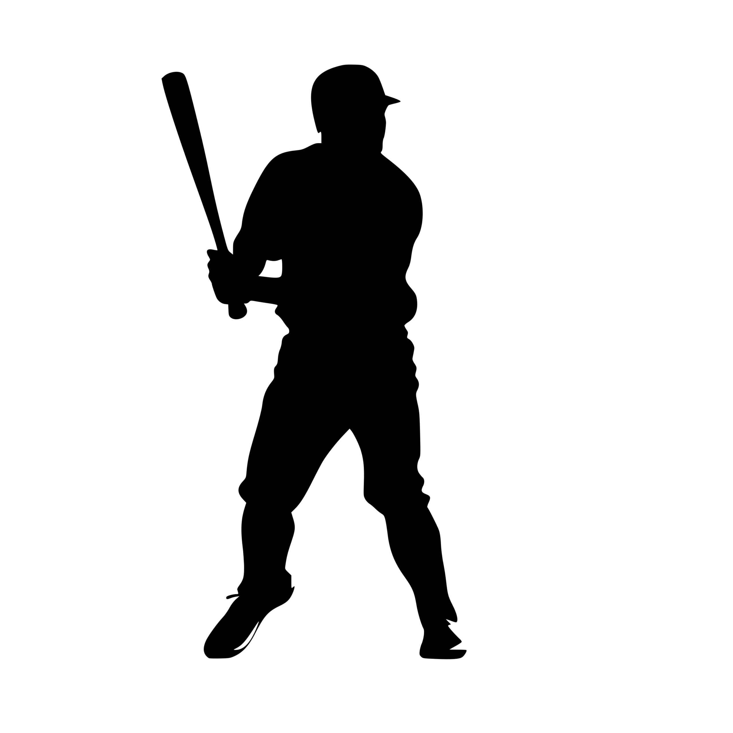 Baseball Batter SVG File for Cricut, Silhouette, and Laser Machines
