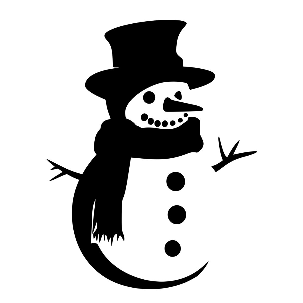 blank snowman clip art black and white