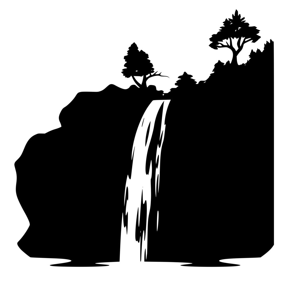 Woodland Waterfall SVG, PNG, DXF Image for Cricut, Silhouette, Laser ...