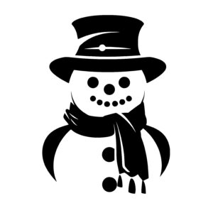 Snowman Wearing Scarf and Hat