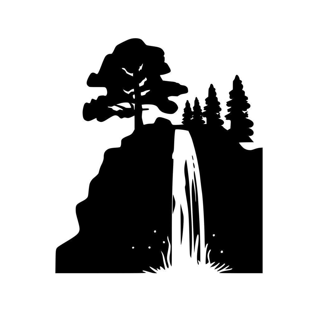 Tranquil Forest Waterfall: Instant Download SVG/PNG/DXF Files for ...