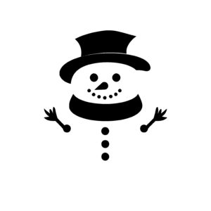 Winter Snowman with Hat and Scarf
