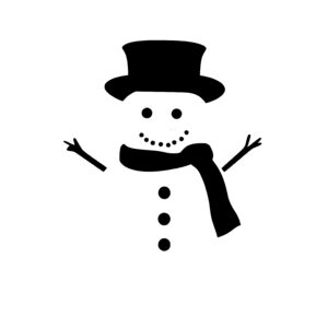 Winter Snowman with Scarf and Hat