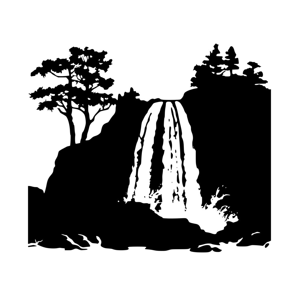 Waterfall of the Forest SVG File for Cricut, Silhouette, Laser