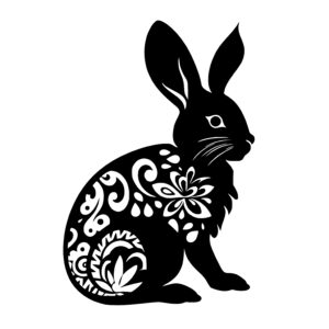 Rabbit with Abstract Design