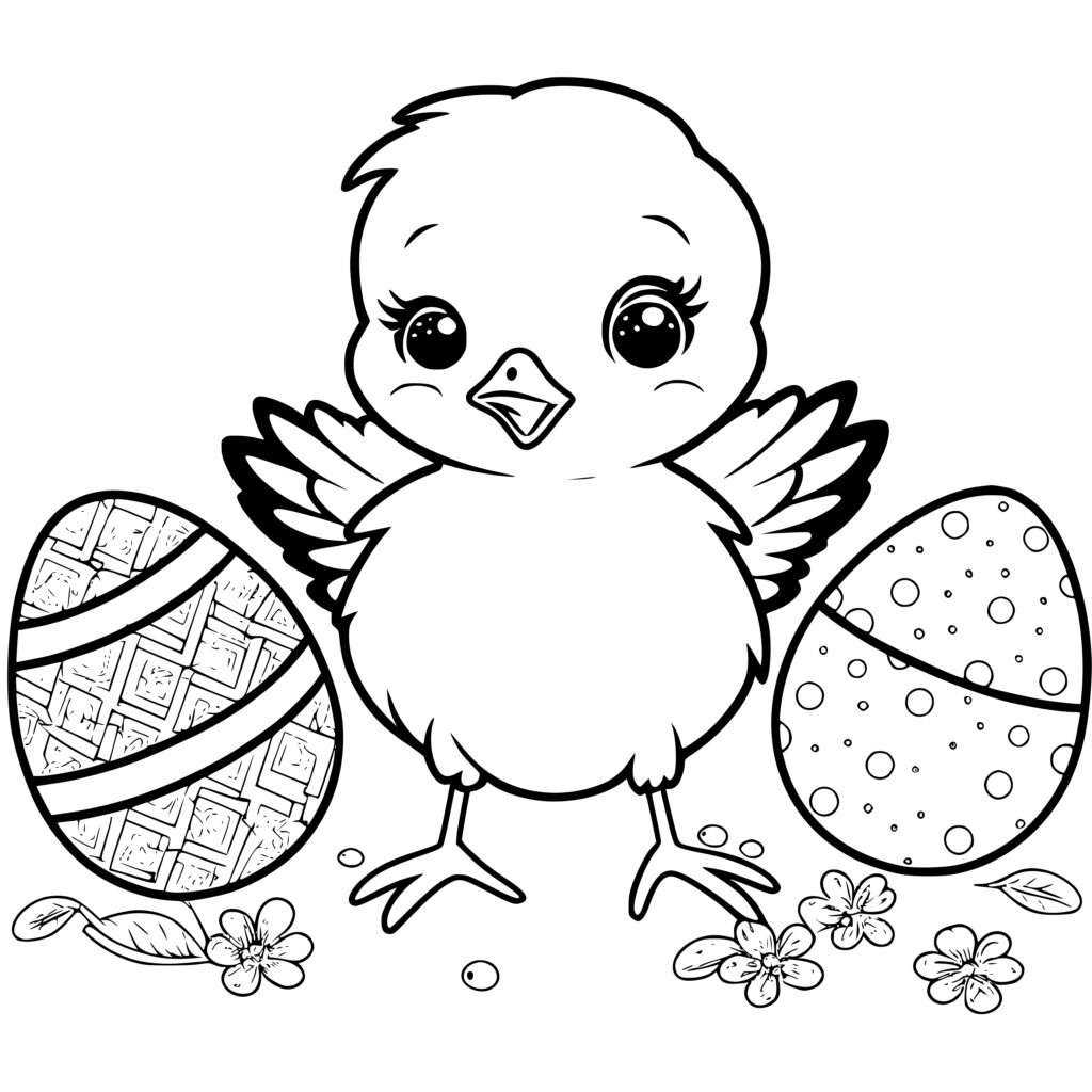 Adorable Chick With Easter Eggs SVG File for Cricut and Laser Machines