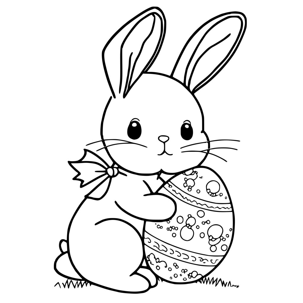 Easter Bunny Holding Egg SVG File for Cricut, Silhouette, and Laser ...