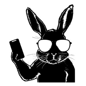 Rabbit Wearing Sunglasses Taking A Selfie