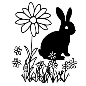 Rabbit With Flowers
