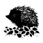Autumn Hedgehog with Leaves