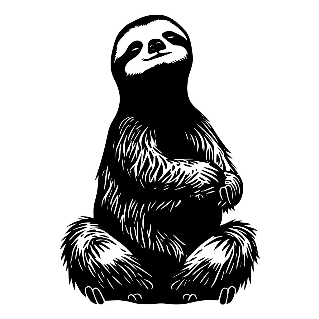 Blissful Sloth Svg File For Cricut, Silhouette, Laser Machines