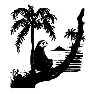 Sloth In Palm Tree