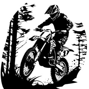 Dirt Biker in Forest