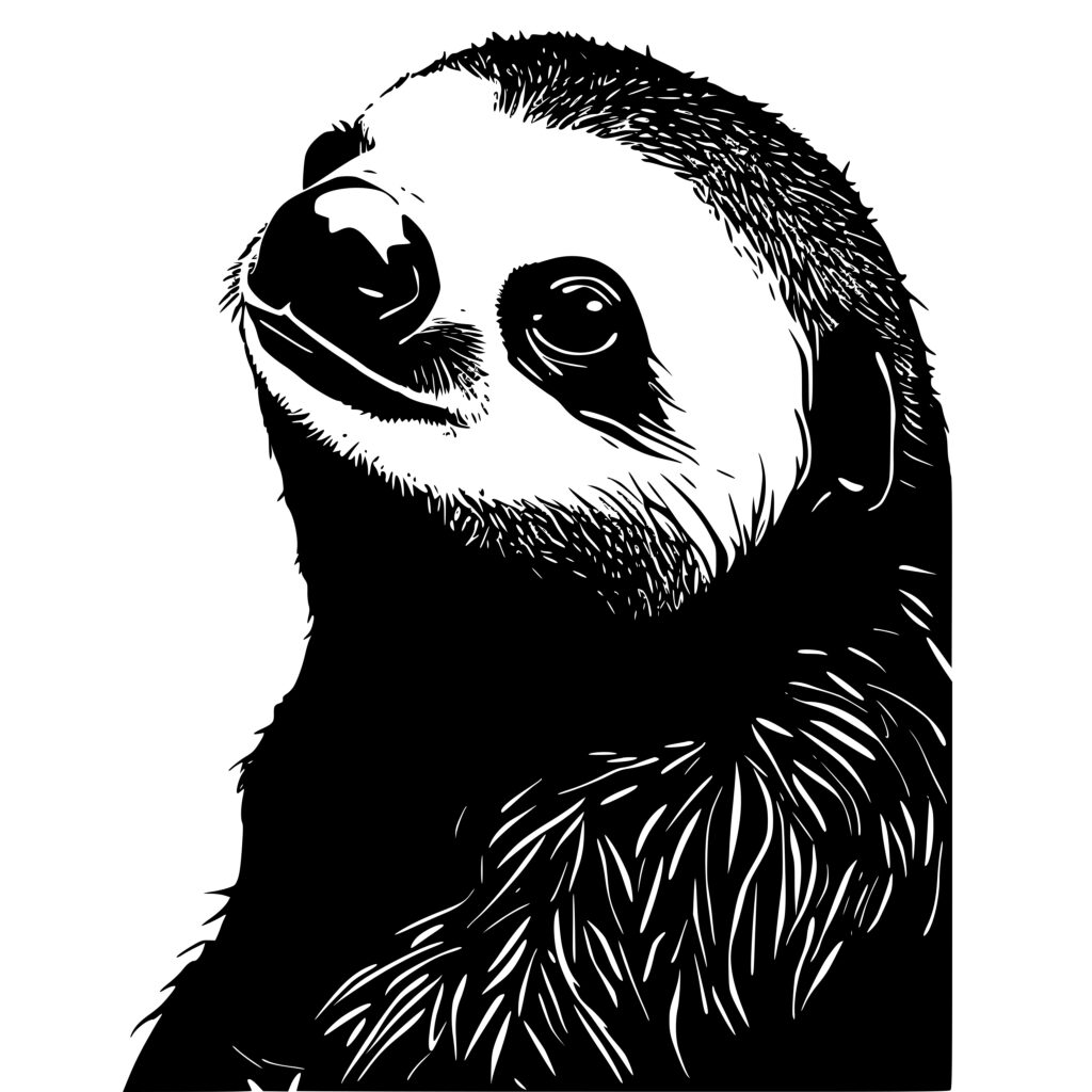 Gentle Sloth SVG File for Instant Download - Cricut, Silhouette, Laser