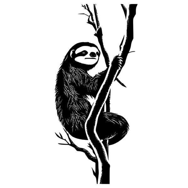 Instant Download SVG, PNG, DXF: Gentle Sloth in Tree for Cricut ...