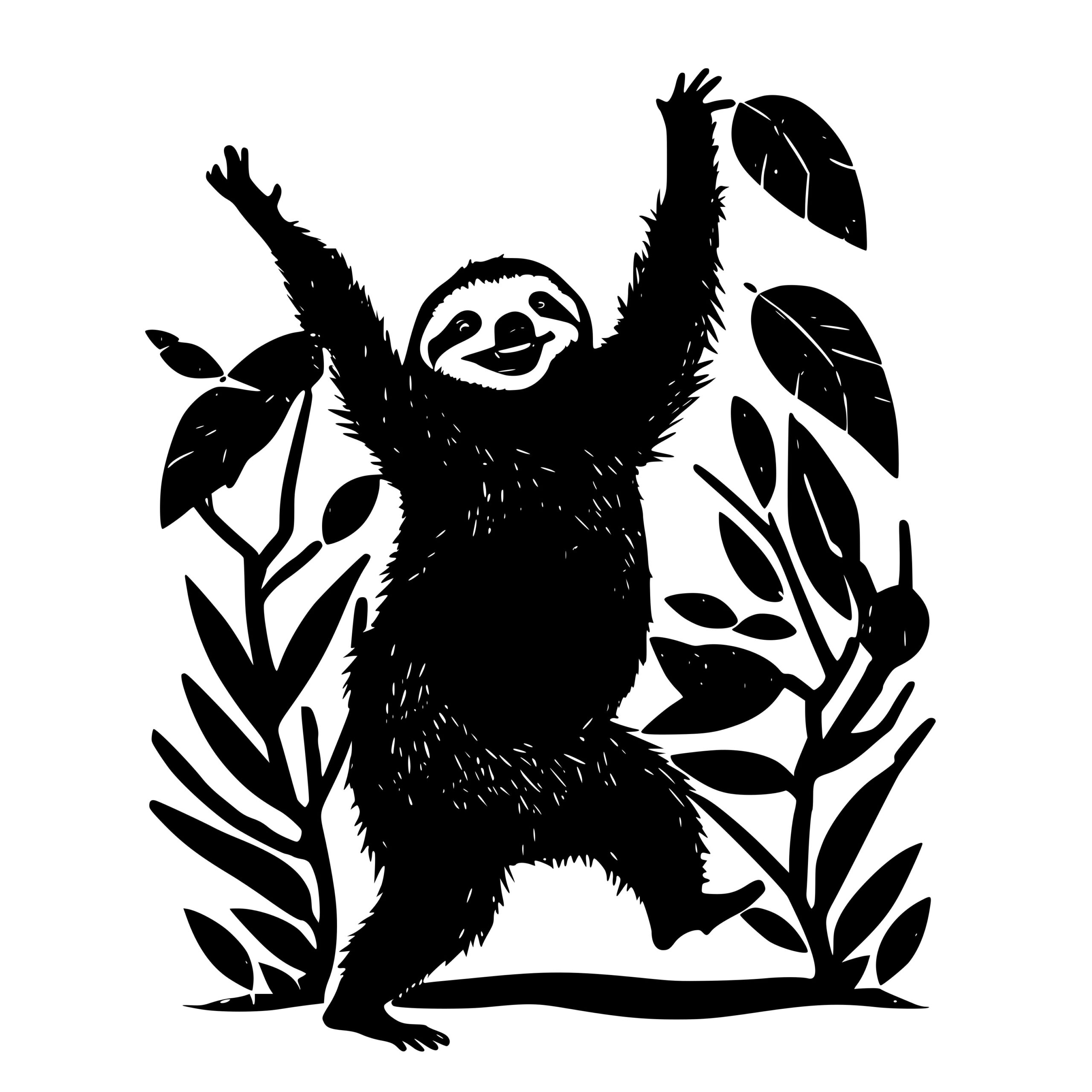 Joyful Sloth SVG Image for Cricut, Silhouette, Laser Machines | Instant ...
