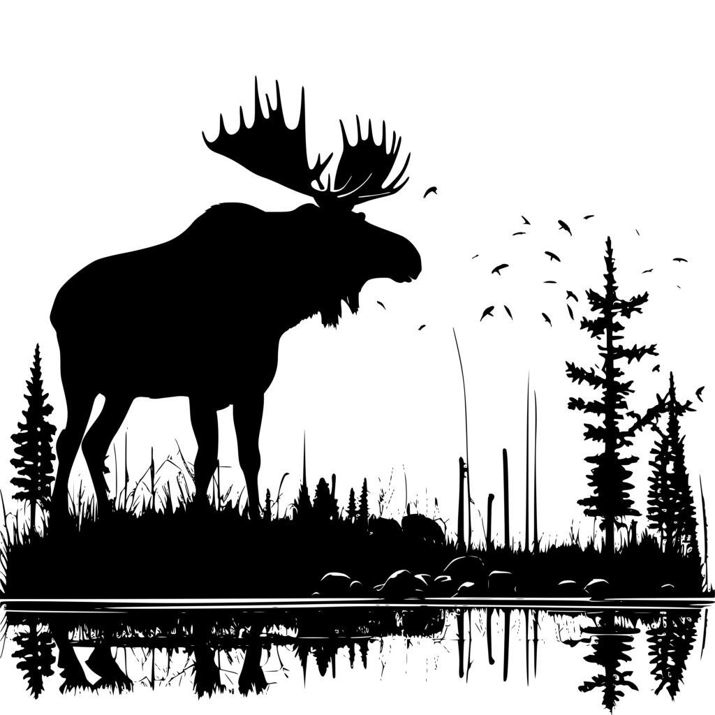 Peaceful Prairie Moose SVG File for Cricut, Silhouette, and Laser Machines