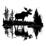 Serene Moose by Stream