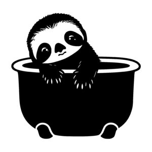 Serene Sloth in Bathtub