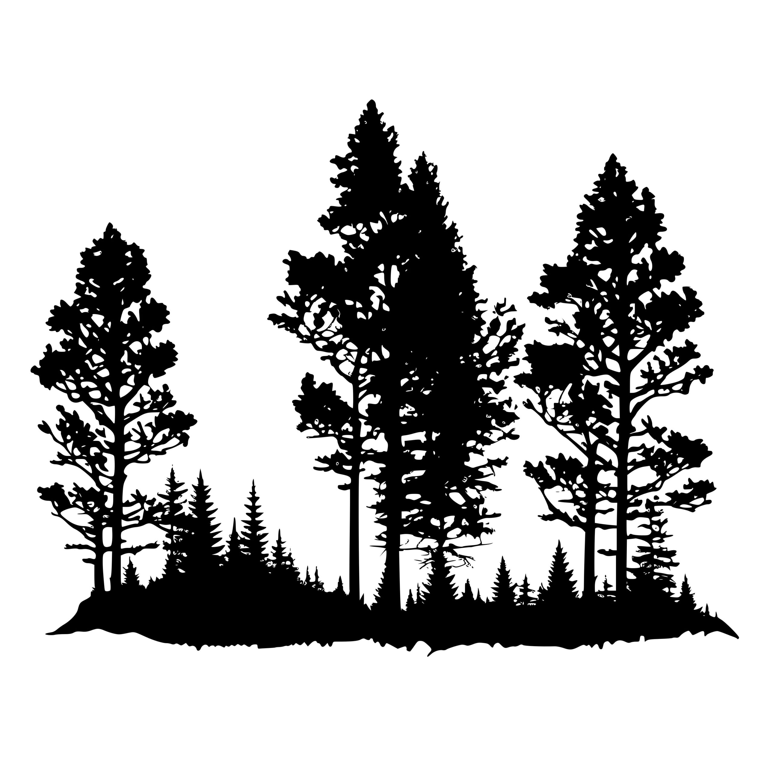 Nature Treeline View - Instant Download SVG, PNG, DXF Files