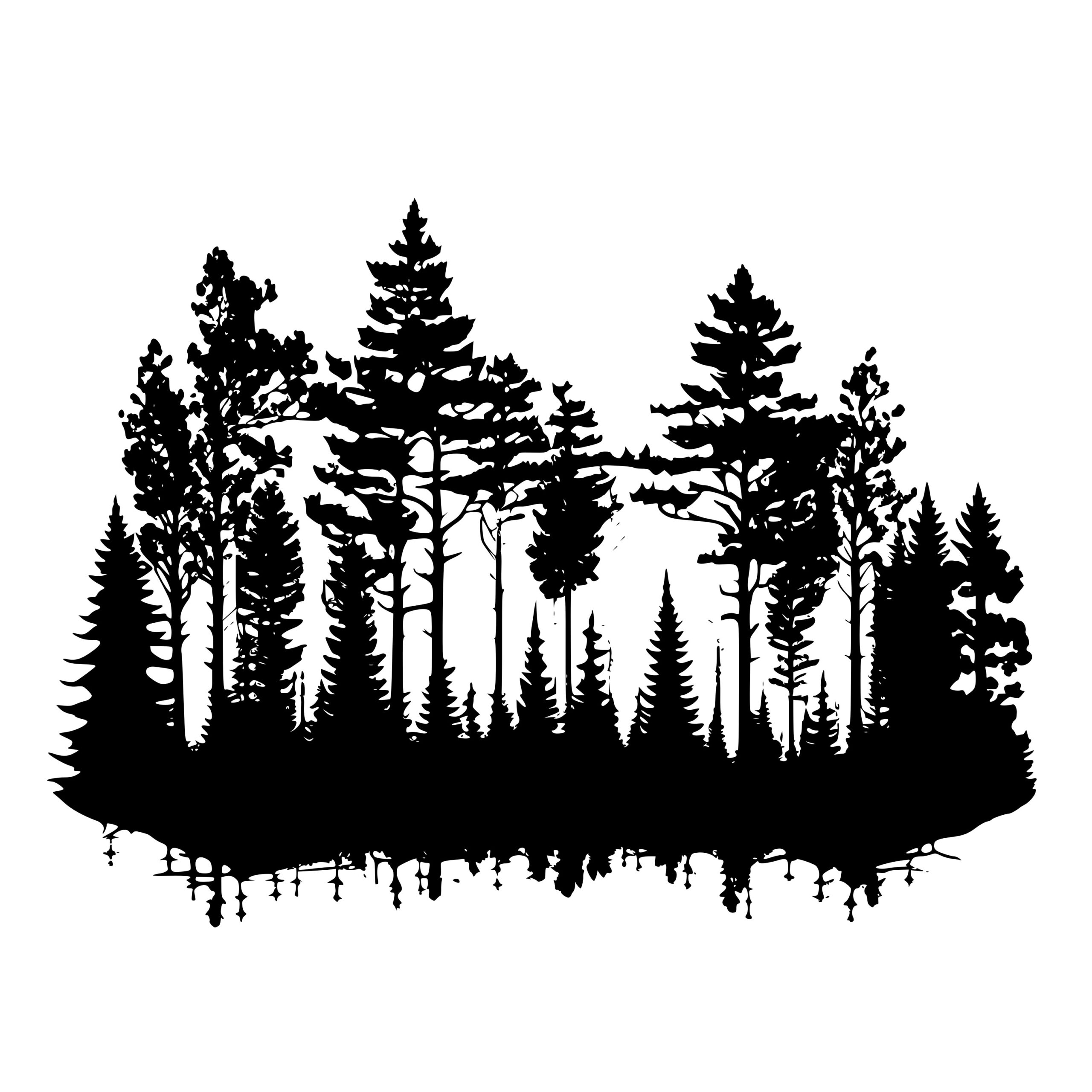 Nature Treeline Vista - SVG File for Cricut, Silhouette, Laser