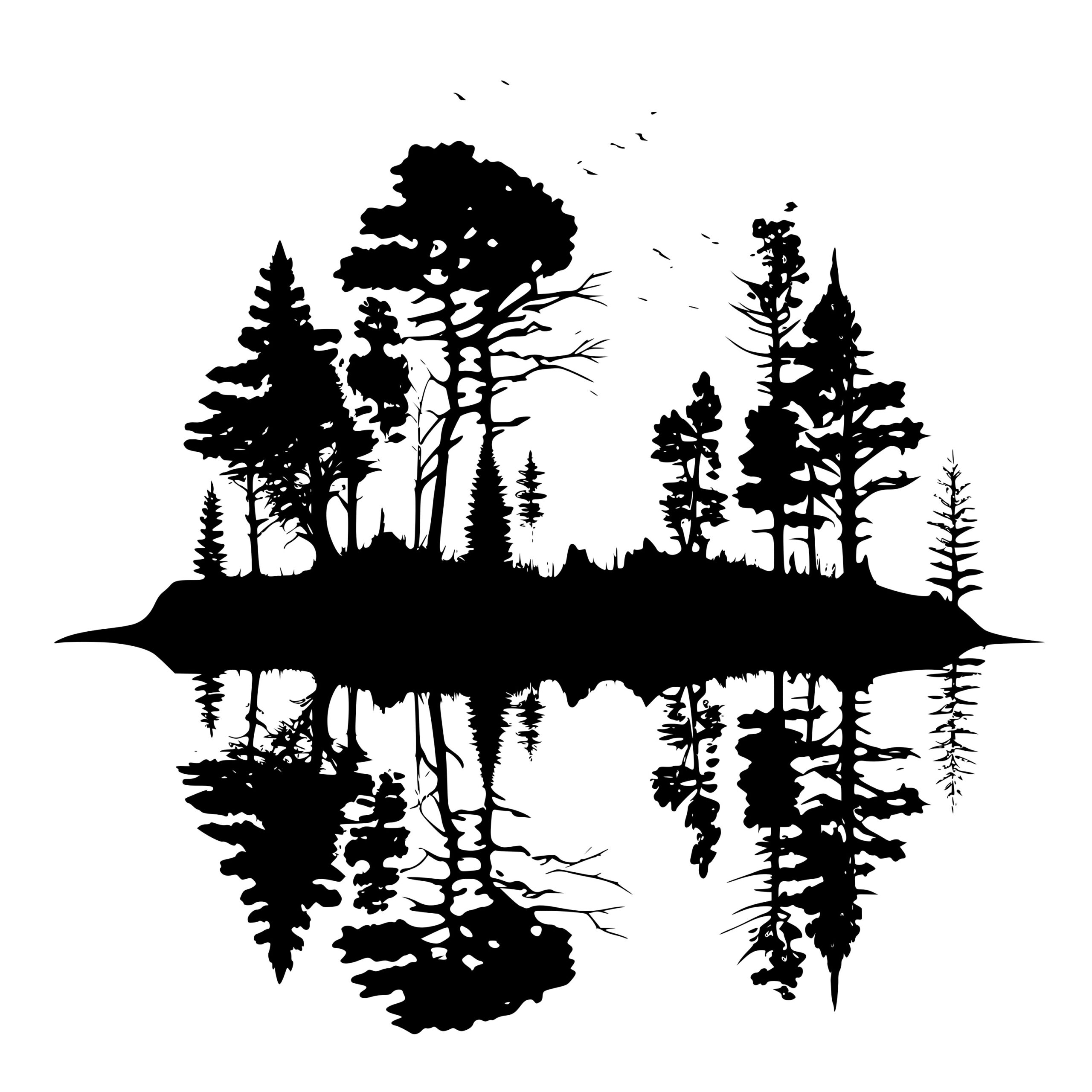 Tranquil Treeline SVG File for Cricut, Silhouette, and Laser Machines