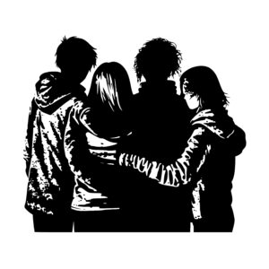Teenagers Group Hug