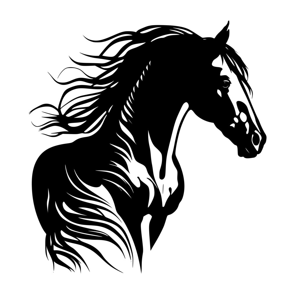 Horse With a Beautiful Mane SVG File for Cricut, Silhouette, Laser Machines