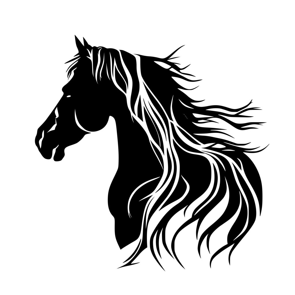 Horse With Mane: Instant Download Image for Cricut, Silhouette, Laser ...