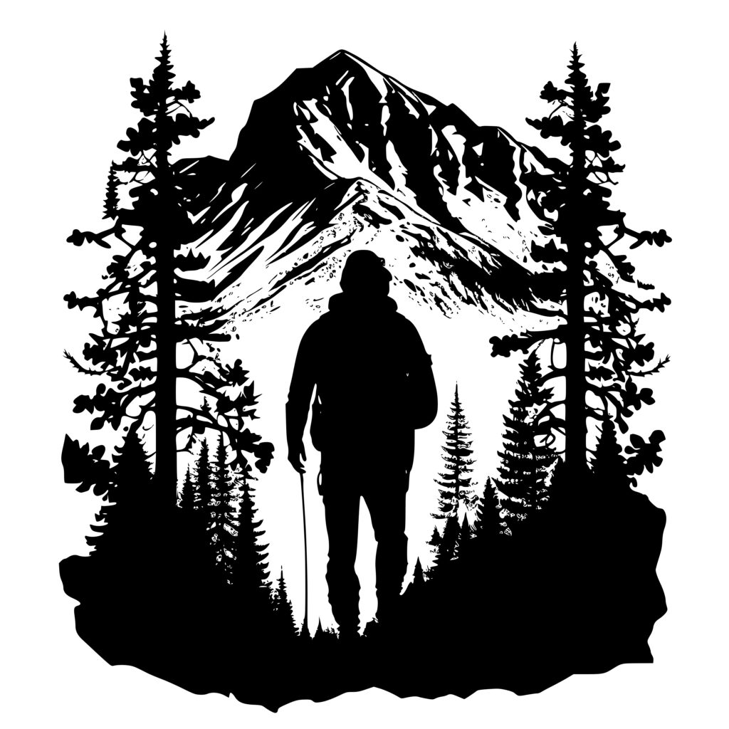 Outdoor Adventure Man Hiking SVG File for Cricut & Silhouette