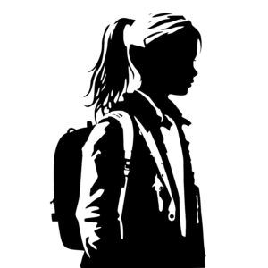 Young Girl Going to School